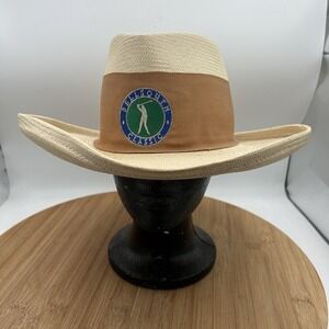 VTG Straw Golf Hat Michelle McGann By Sonni GOLF BELLSOUTH CLASSIC Womens 6‎ 7/8